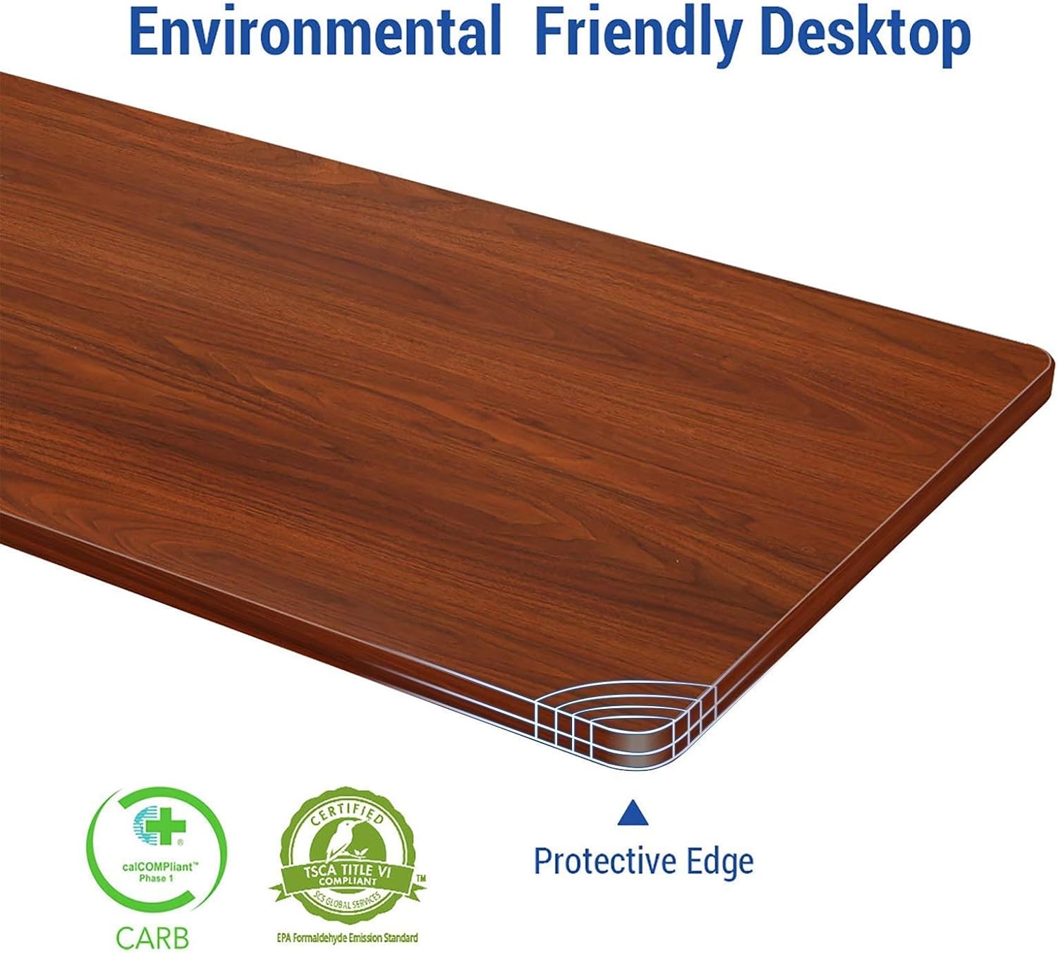 image:imageFLEXISPOT EN1 OnePiece Standing Desk Electric Adjustable with 4 Memory Presets 176 LBS Capacity Stable amp Quiet Seamless Desktop for Home Office amp Dual Monitors 48x24 BlackSilvermahogany