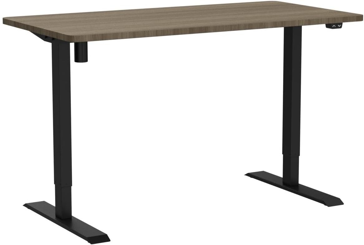 image:imageFLEXISPOT EN1 OnePiece Standing Desk Electric Adjustable with 4 Memory Presets 176 LBS Capacity Stable amp Quiet Seamless Desktop for Home Office amp Dual Monitors 48x24 BlackBlack Walnut