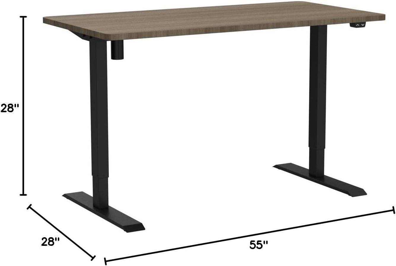 image:imageFLEXISPOT EN1 OnePiece Standing Desk Electric Adjustable with 4 Memory Presets 176 LBS Capacity Stable amp Quiet Seamless Desktop for Home Office amp Dual Monitors 48x24 BlackBlack Walnut