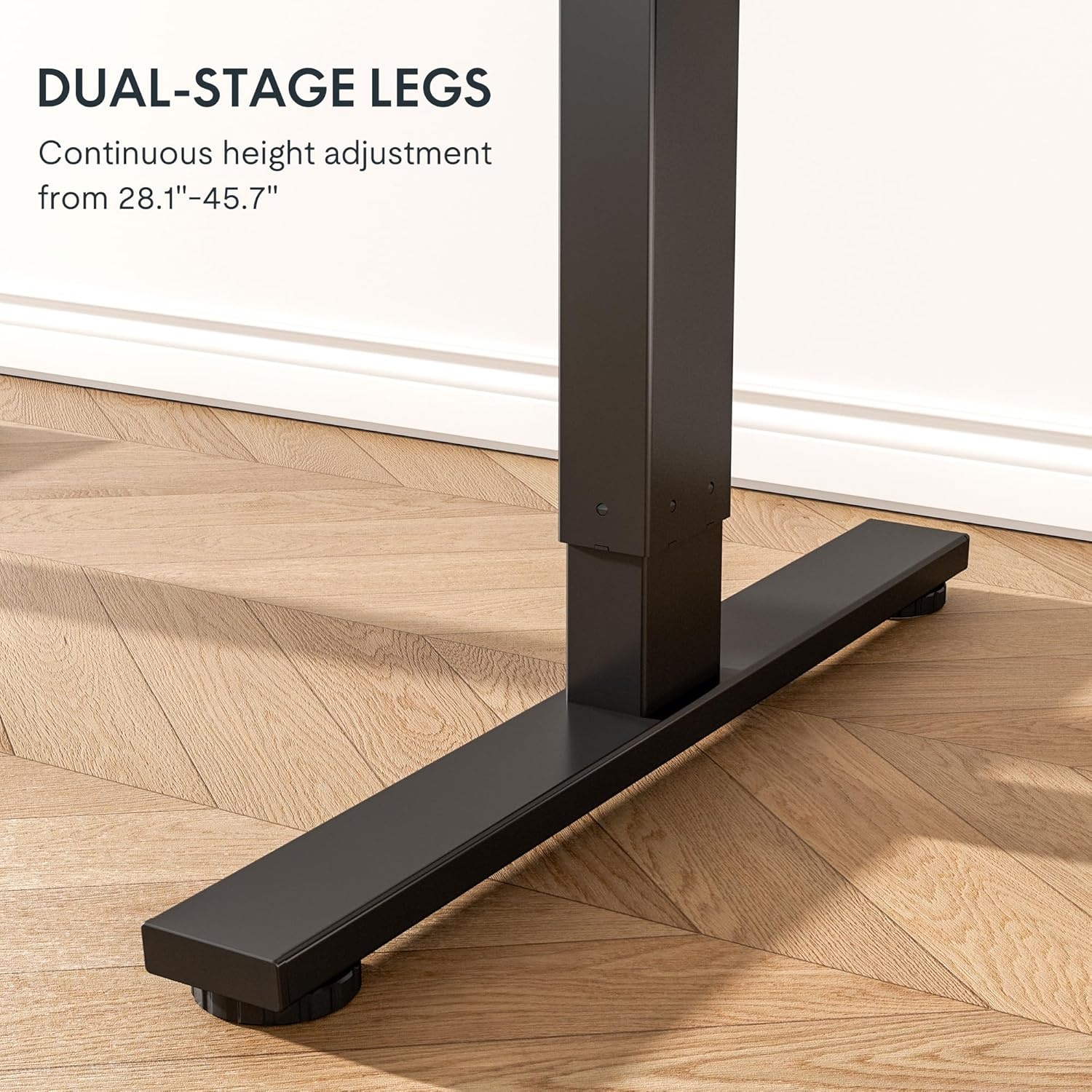 image:imageFLEXISPOT EN1 OnePiece Standing Desk Electric Adjustable with 4 Memory Presets 176 LBS Capacity Stable amp Quiet Seamless Desktop for Home Office amp Dual Monitors 48x24 BlackMaple