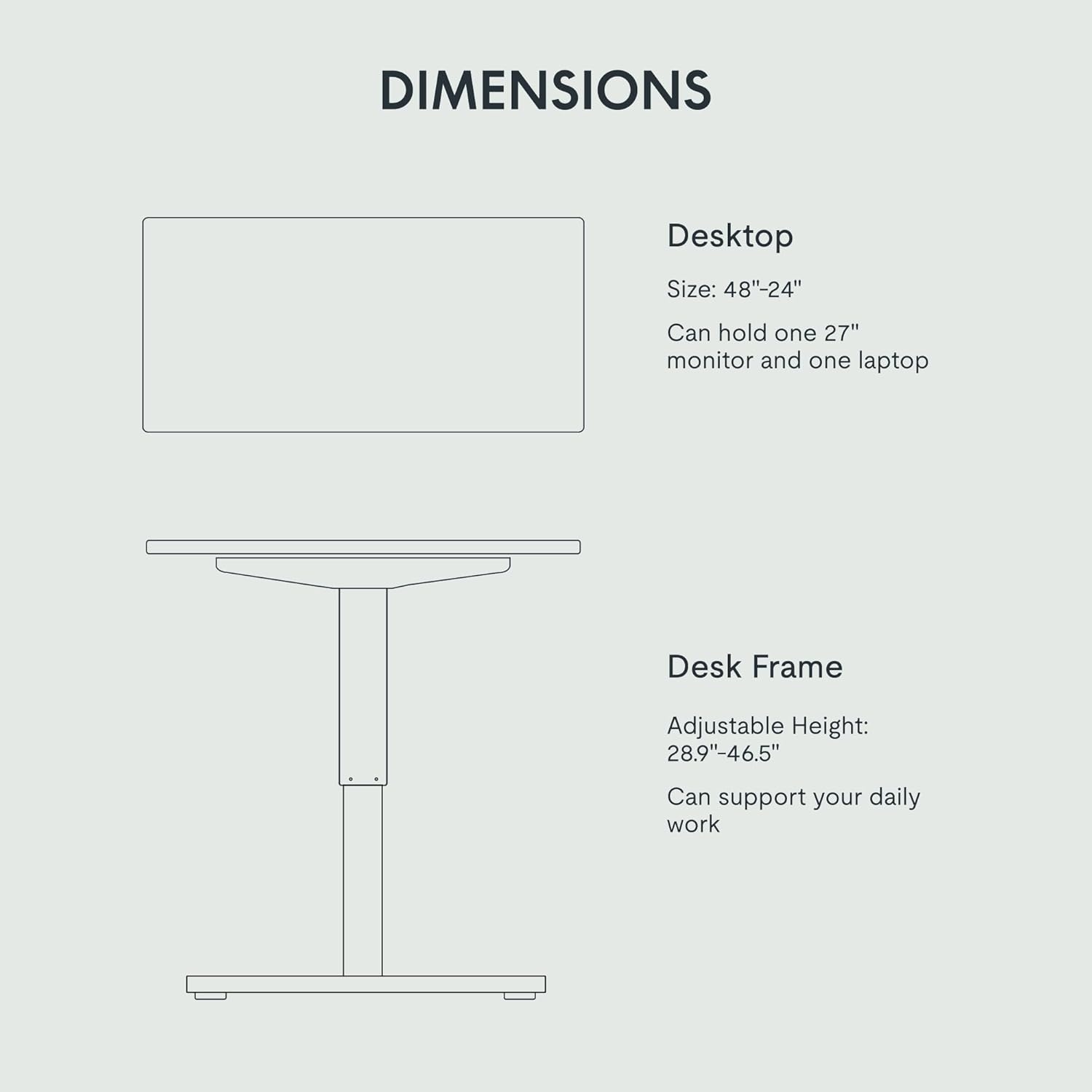 image:imageFLEXISPOT EN2 WholePiece Standing Desk with Clamp Power Strip 55 x 28 Electric Stand Up Height Adjustable Desk with Cable Management White Frame 55 White Top2 PackagesWhite Top White Frame