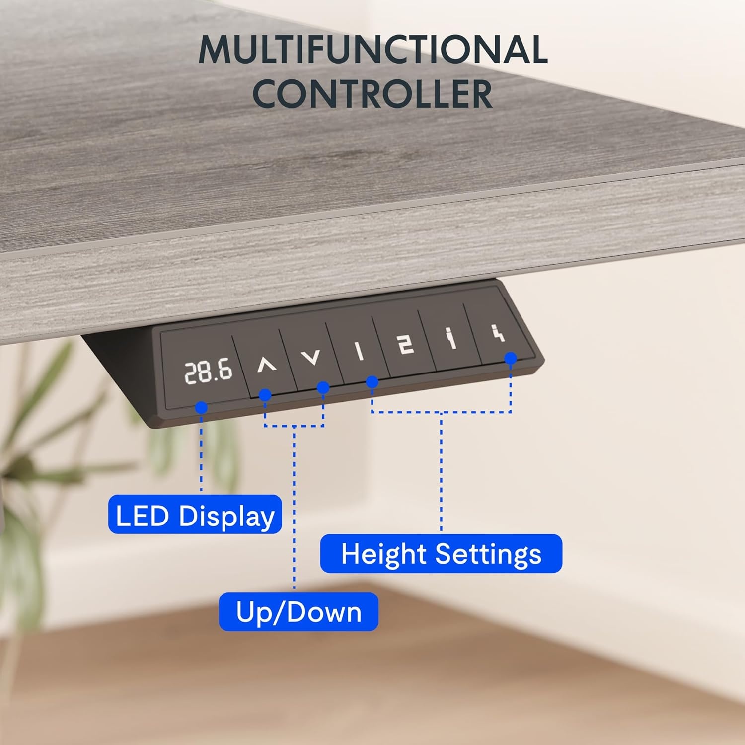 image:imageFLEXISPOT EN2 WholePiece Standing Desk with Clamp Power Strip 55 x 28 Electric Stand Up Height Adjustable Desk with Cable Management White Frame 55 White Top2 PackagesGray Wood Grain White Frame