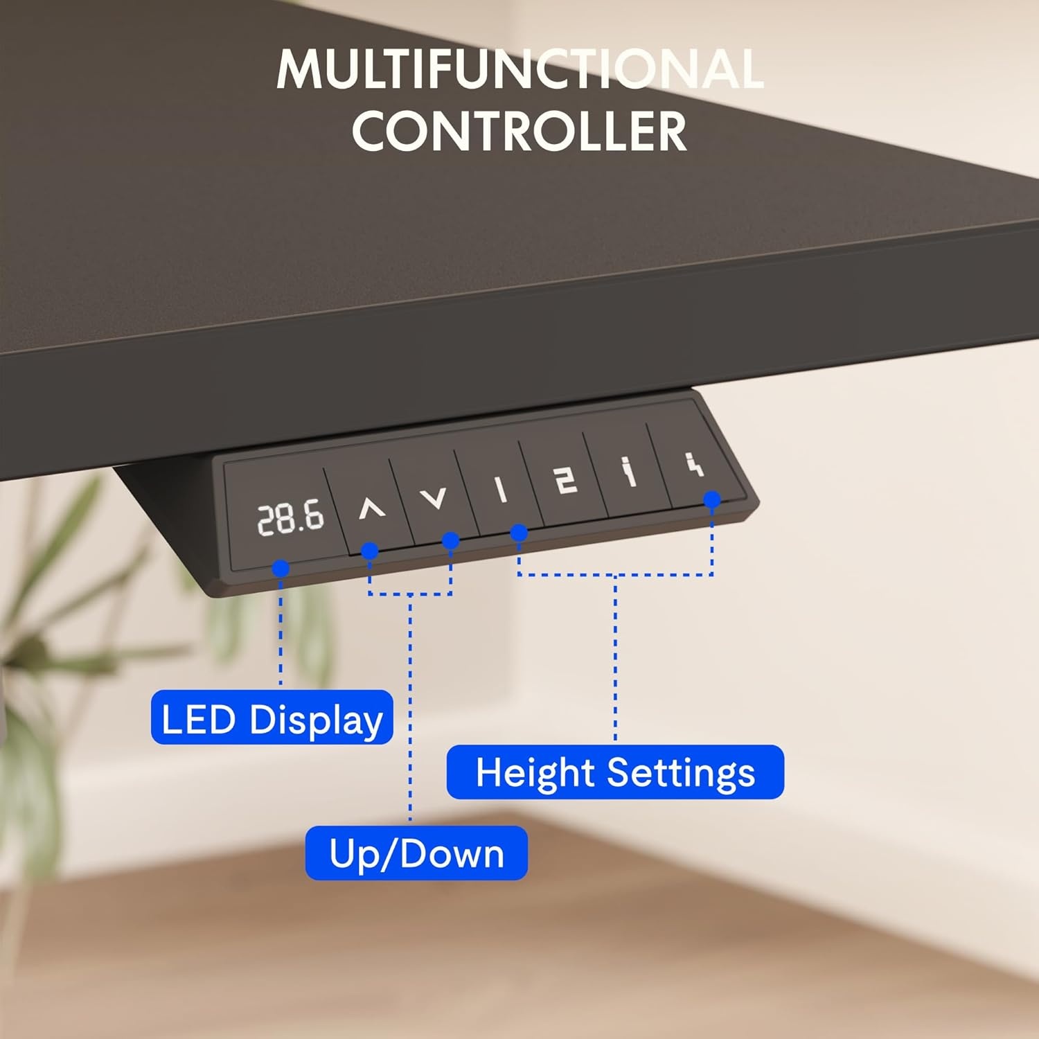 image:imageFLEXISPOT EN2 WholePiece Standing Desk with Clamp Power Strip 55 x 28 Electric Stand Up Height Adjustable Desk with Cable Management White Frame 55 White Top2 PackagesBlack Top White Frame