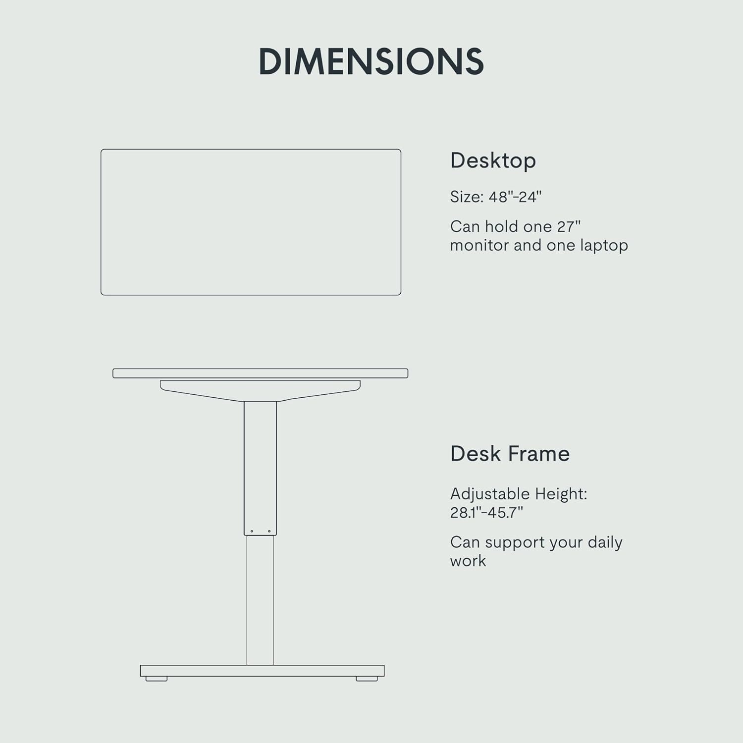 image:imageFLEXISPOT EN2 WholePiece Standing Desk with Clamp Power Strip 55 x 28 Electric Stand Up Height Adjustable Desk with Cable Management White Frame 55 White Top2 PackagesMaple Top White Frame
