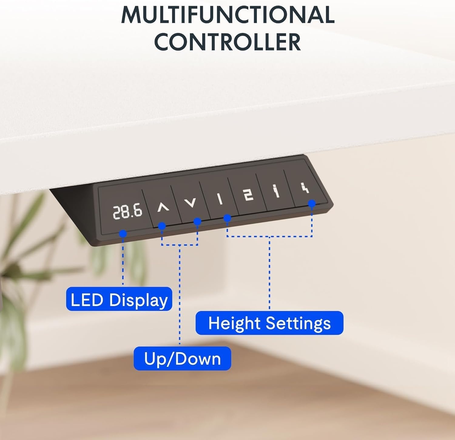 image:imageFLEXISPOT EN2 WholePiece Standing Desk with Clamp Power Strip 55 x 28 Electric Stand Up Height Adjustable Desk with Cable Management White Frame 55 White Top2 PackagesWhite Top White Frame