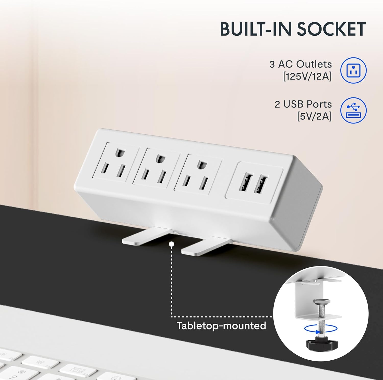 image:imageFLEXISPOT EN2 WholePiece Standing Desk with Clamp Power Strip 55 x 28 Electric Stand Up Height Adjustable Desk with Cable Management White Frame 55 White Top2 PackagesBlack Top White Frame