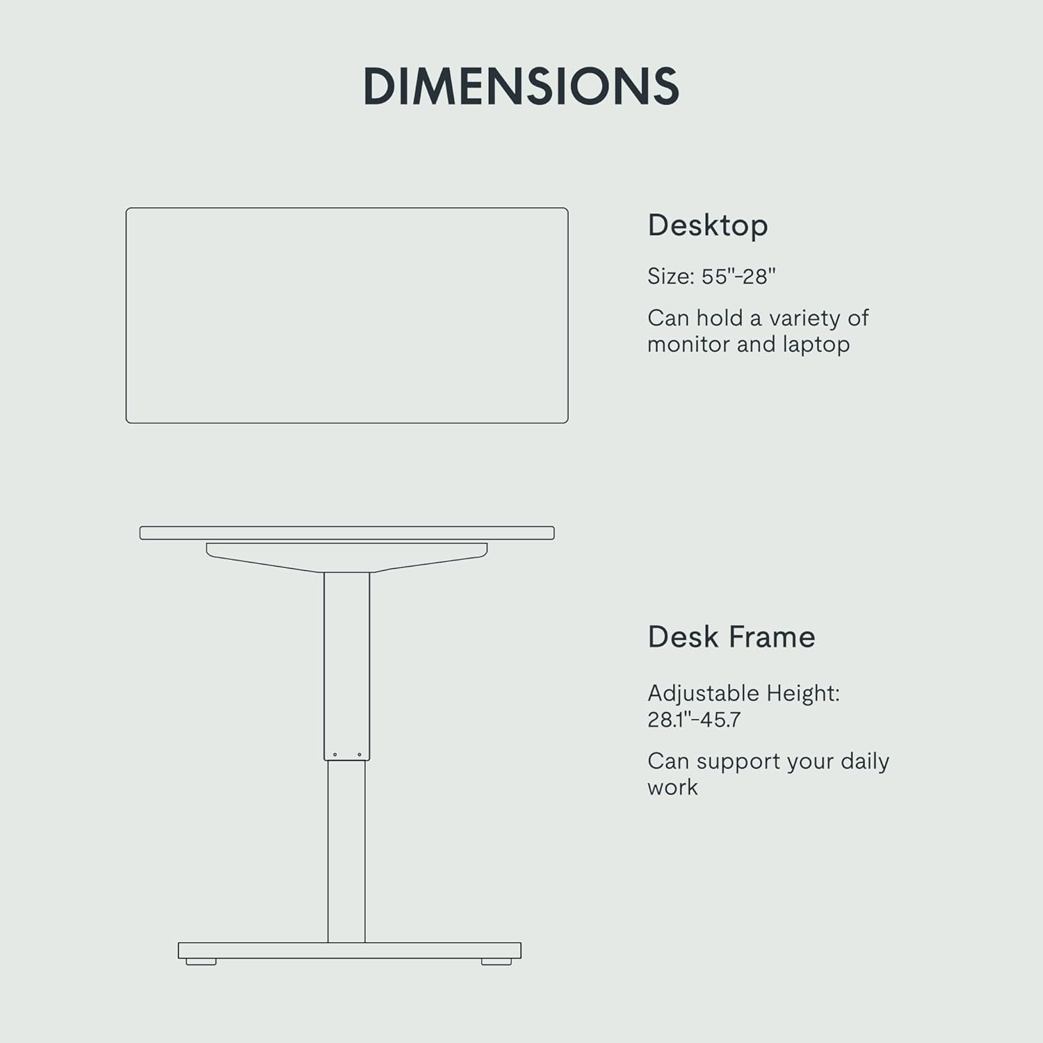 image:imageFLEXISPOT EN2 WholePiece Standing Desk with Clamp Power Strip 55 x 28 Electric Stand Up Height Adjustable Desk with Cable Management White Frame 55 White Top2 PackagesMaple Top White Frame