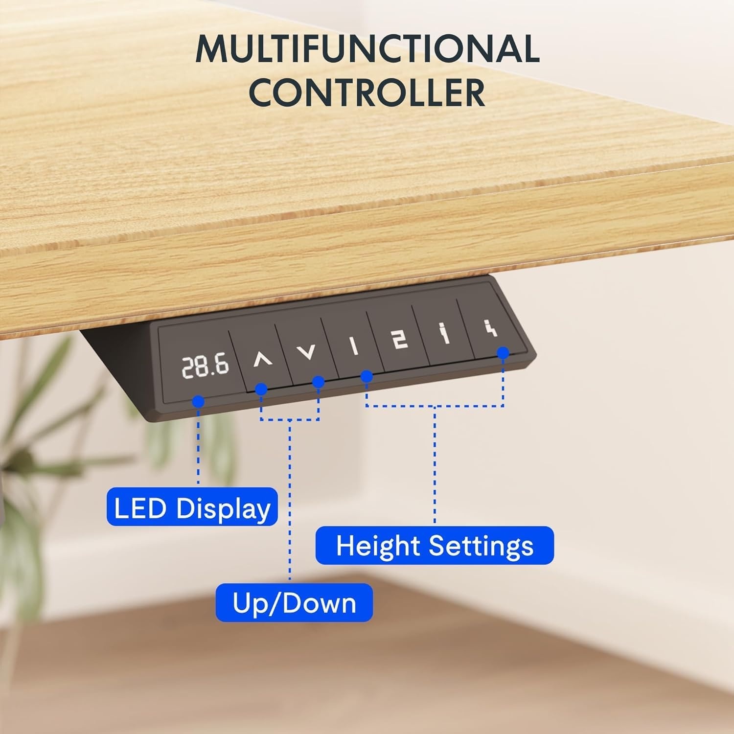 image:imageFLEXISPOT EN2 WholePiece Standing Desk with Clamp Power Strip 55 x 28 Electric Stand Up Height Adjustable Desk with Cable Management White Frame 55 White Top2 PackagesMaple Top White Frame