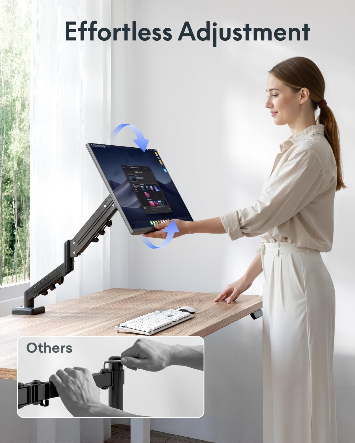 image:imageFLEXISPOT EN2 WholePiece Standing Desk with Clamp Power Strip 55 x 28 Electric Stand Up Height Adjustable Desk with Cable Management White Frame 55 White Top2 PackagesWhite Top White Frame