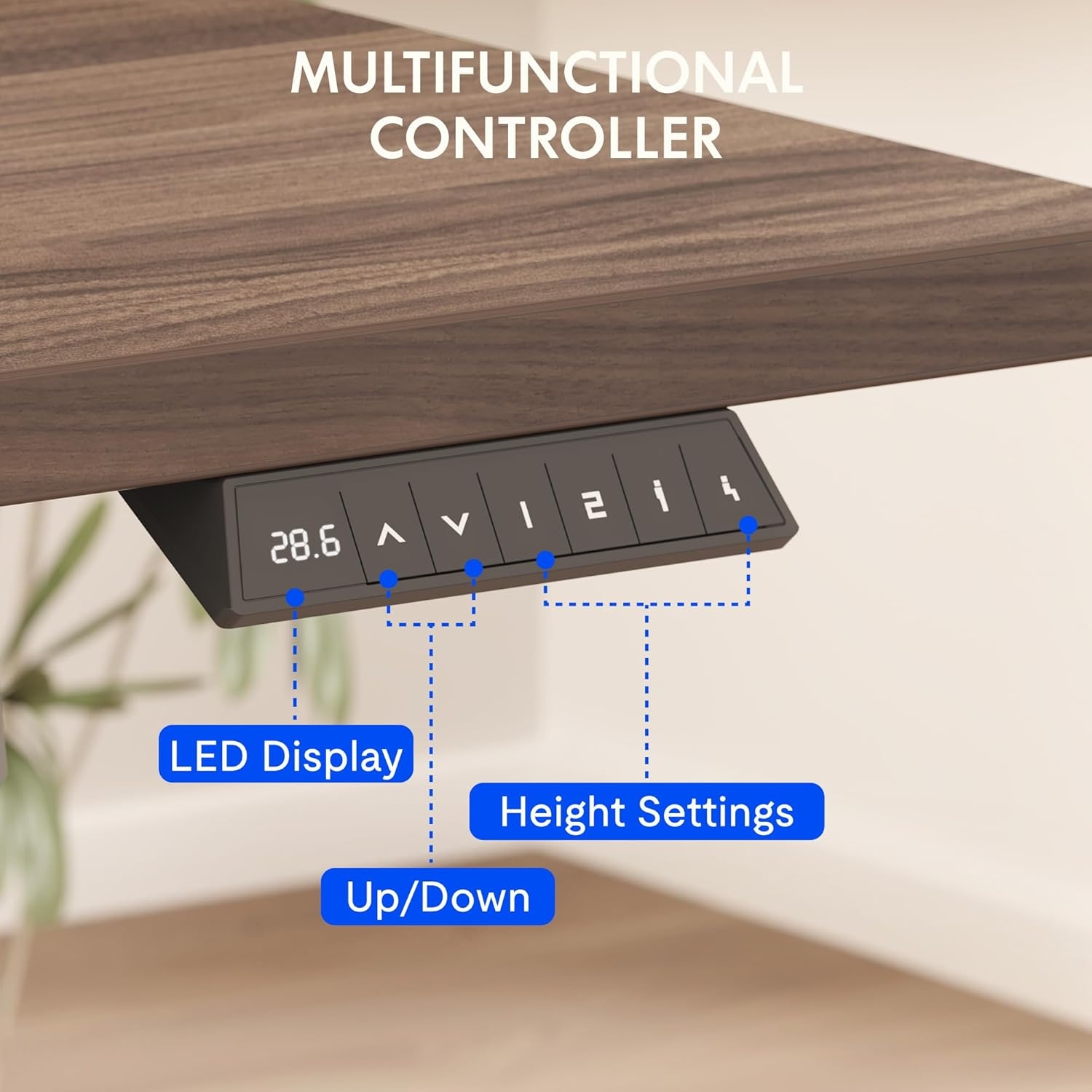 image:imageFLEXISPOT EN2 WholePiece Standing Desk with Clamp Power Strip 55 x 28 Electric Stand Up Height Adjustable Desk with Cable Management White Frame 55 White Top2 PackagesBlack Walnut White Frame