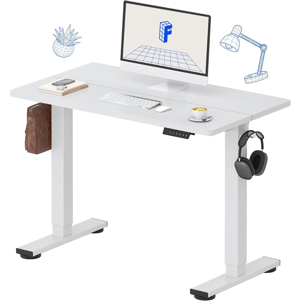 image:imageFLEXISPOT 71x32 Inch Electric Large Standing Desk for Home amp Office Spacious Splice Board Desk with Cable Management amp Organizer Cup Holder amp Hook BlackWhite