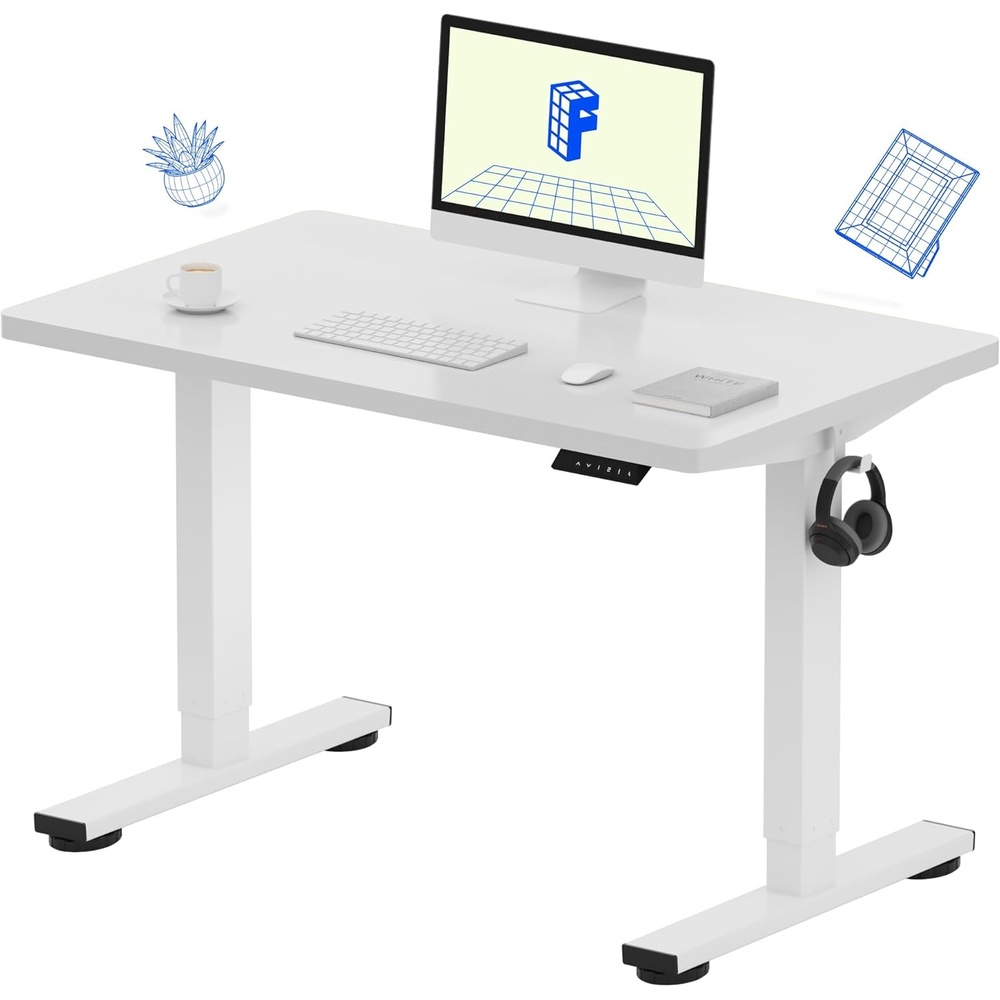 image:imageFLEXISPOT EN1 OnePiece Standing Desk 48x24 Seamless Desktop Electric Height Adjustable Desk for Home Office MultiMonitor Setups amp Easy Assembly MapleWhite
