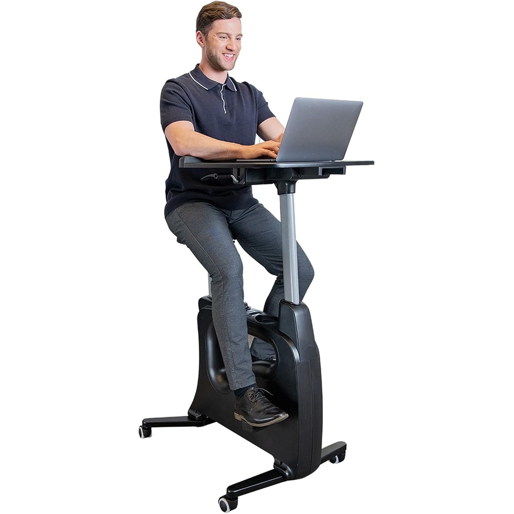 image:imageFLEXISPOT Exercise Bikes for Home Space Saving Under Desk Bike Stationary Bikes Indoor Bikes with Flywheel 300LBS Heavy Duty Optional LCD2D Desktop8Level Resistance V8V9V9MAXV9Max Black