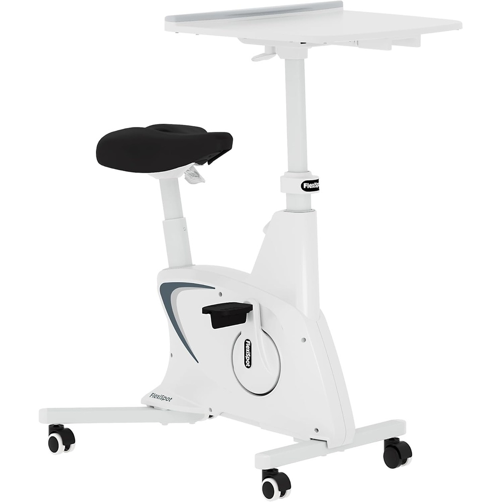image:imageFLEXISPOT Exercise Bikes for Home Space Saving Under Desk Bike Stationary Bikes Indoor Bikes with Flywheel 300LBS Heavy Duty Optional LCD2D Desktop8Level Resistance V8V9V9MAXV9 White