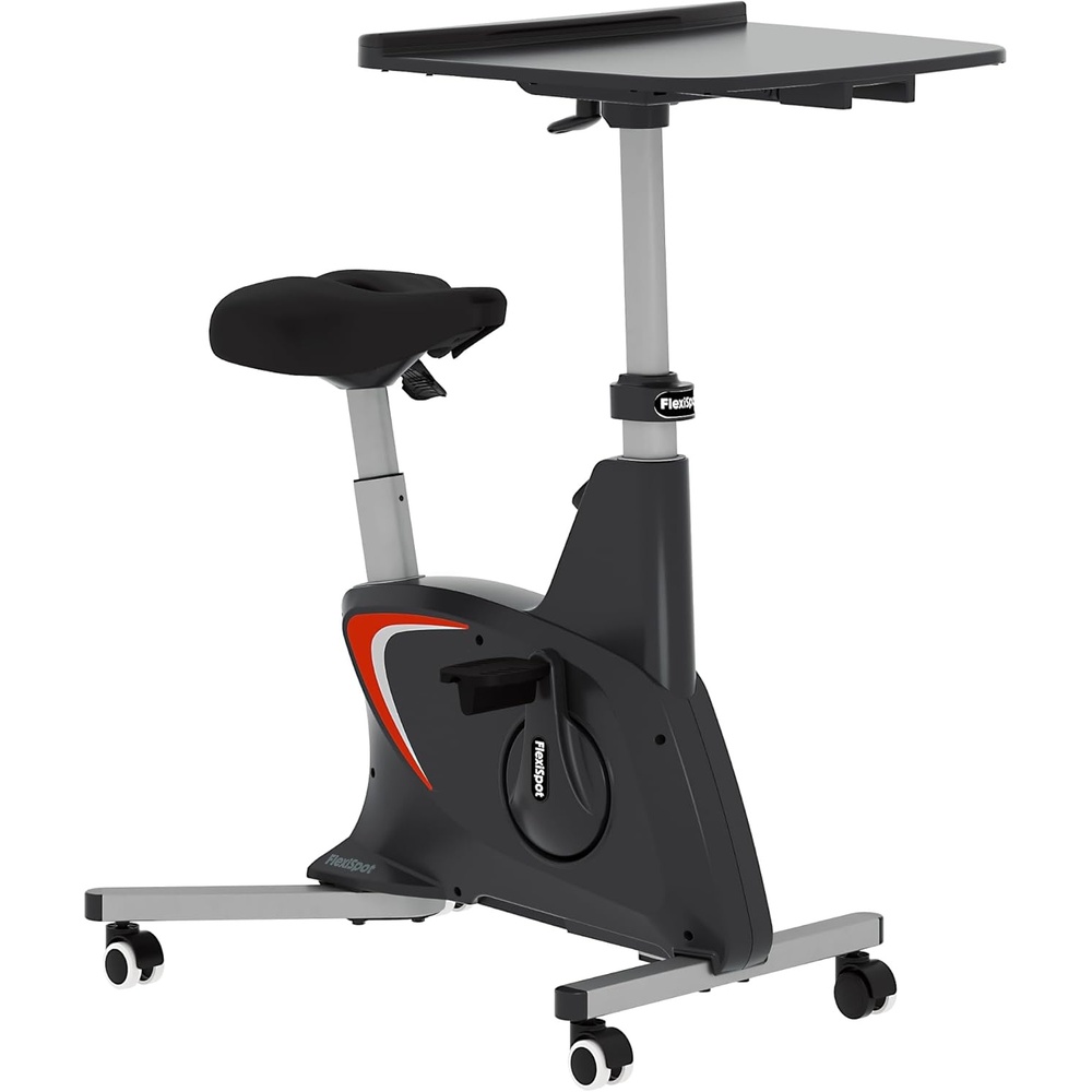 image:imageFLEXISPOT Exercise Bikes for Home Space Saving Under Desk Bike Stationary Bikes Indoor Bikes with Flywheel 300LBS Heavy Duty Optional LCD2D Desktop8Level Resistance V8V9V9MAXV9 Black