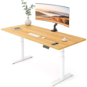 image:imageFLEXISPOT E6 Pro Dual Motor Electric Standing Desk Organic Modern Oval Leg Design 3Stage Height Adjustable Sit Stand Desk with Heavy Duty 330lbs 48 x 30 Maple Desktop White FrameWhite Frame  Maple Top