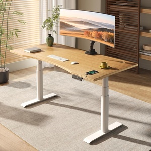 image:imageFLEXISPOT E6 Pro Dual Motor Electric Standing Desk Organic Modern Oval Leg Design 3Stage Height Adjustable Sit Stand Desk with Heavy Duty 330lbs 48 x 30 Maple Desktop White FrameWhite Framecurved Top