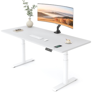 image:imageFLEXISPOT E6 Pro Dual Motor Electric Standing Desk Organic Modern Oval Leg Design 3Stage Height Adjustable Sit Stand Desk with Heavy Duty 330lbs 48 x 30 Maple Desktop White FrameWhite Frame  White Top
