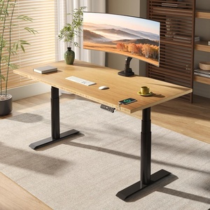 image:imageFLEXISPOT E6 Pro Dual Motor Electric Standing Desk Organic Modern Oval Leg Design 3Stage Height Adjustable Sit Stand Desk with Heavy Duty 330lbs 48 x 30 Maple Desktop White FrameBlack Frametop