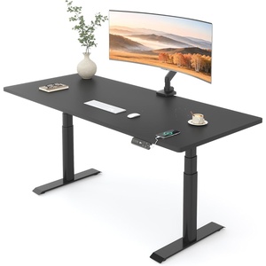 image:imageFLEXISPOT E6 Pro Dual Motor Electric Standing Desk Organic Modern Oval Leg Design 3Stage Height Adjustable Sit Stand Desk with Heavy Duty 330lbs 48 x 30 Maple Desktop White FrameBlack Frame  Black Top