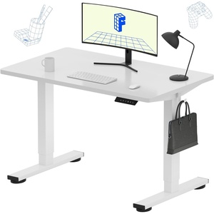 image:imageFLEXISPOT EN1 OnePiece Standing Desk Electric Adjustable with 4 Memory Presets 176 LBS Capacity Stable amp Quiet Seamless Desktop for Home Office amp Dual Monitors 48x24 BlackWhitewhite