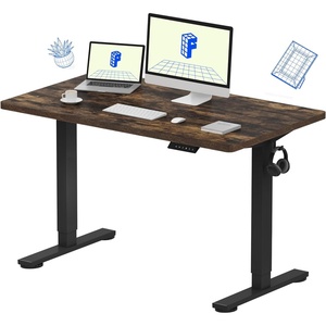 image:imageFLEXISPOT EN1 OnePiece Standing Desk Electric Adjustable with 4 Memory Presets 176 LBS Capacity Stable amp Quiet Seamless Desktop for Home Office amp Dual Monitors 48x24 BlackRustic Brown