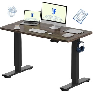 image:imageFLEXISPOT EN1 OnePiece Standing Desk Electric Adjustable with 4 Memory Presets 176 LBS Capacity Stable amp Quiet Seamless Desktop for Home Office amp Dual Monitors 48x24 BlackBlack Walnut