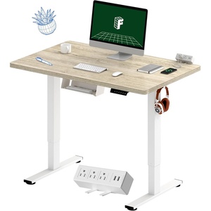 image:imageFLEXISPOT EN2 WholePiece Standing Desk with Clamp Power Strip 55 x 28 Electric Stand Up Height Adjustable Desk with Cable Management White Frame  55 White Top2 PackagesWhite Wood Grain  White Frame
