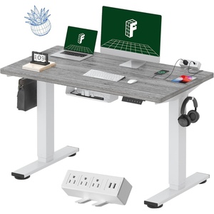 image:imageFLEXISPOT EN2 WholePiece Standing Desk with Clamp Power Strip 55 x 28 Electric Stand Up Height Adjustable Desk with Cable Management White Frame  55 White Top2 PackagesGray Wood Grain  White Frame
