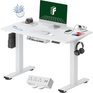 image:imageFLEXISPOT EN2 WholePiece Standing Desk with Clamp Power Strip 55 x 28 Electric Stand Up Height Adjustable Desk with Cable Management White Frame  55 White Top2 PackagesWhite Top  White Frame