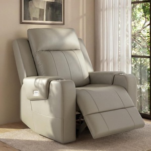 image:imageFLEXISPOT Truffle Genuine Leather Power Recliner w 12 WallHugger Clearance Electric ZeroWall RV Recliner wAdjustable Headrest Massage amp Heat Home Theater Sofa FSCCertified ChocolateBeige