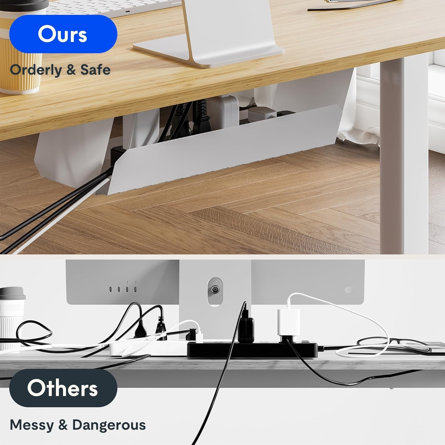 image:imageFLEXISPOT Solid Bamboo Standing Desk 48 x 24 Real Bamboo Desktop with Natural Grain Durable amp Sustainable Workstation for Home Office and MultiMonitor Setups Curved Black FrameSilver Frame