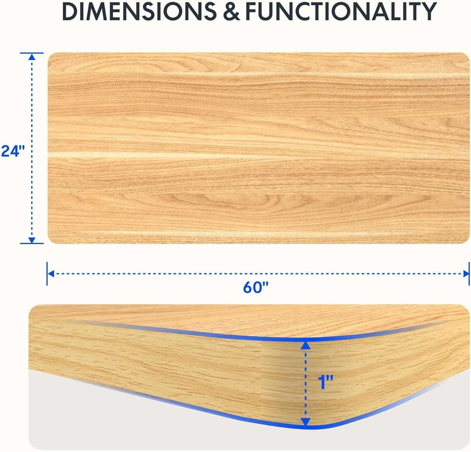 image:imageFLEXISPOT Whole Piece 48x30 Desktop 1 Thickness Height Adjustable Desk Rectangular Tabletop White Board 48INCH White TopMaple