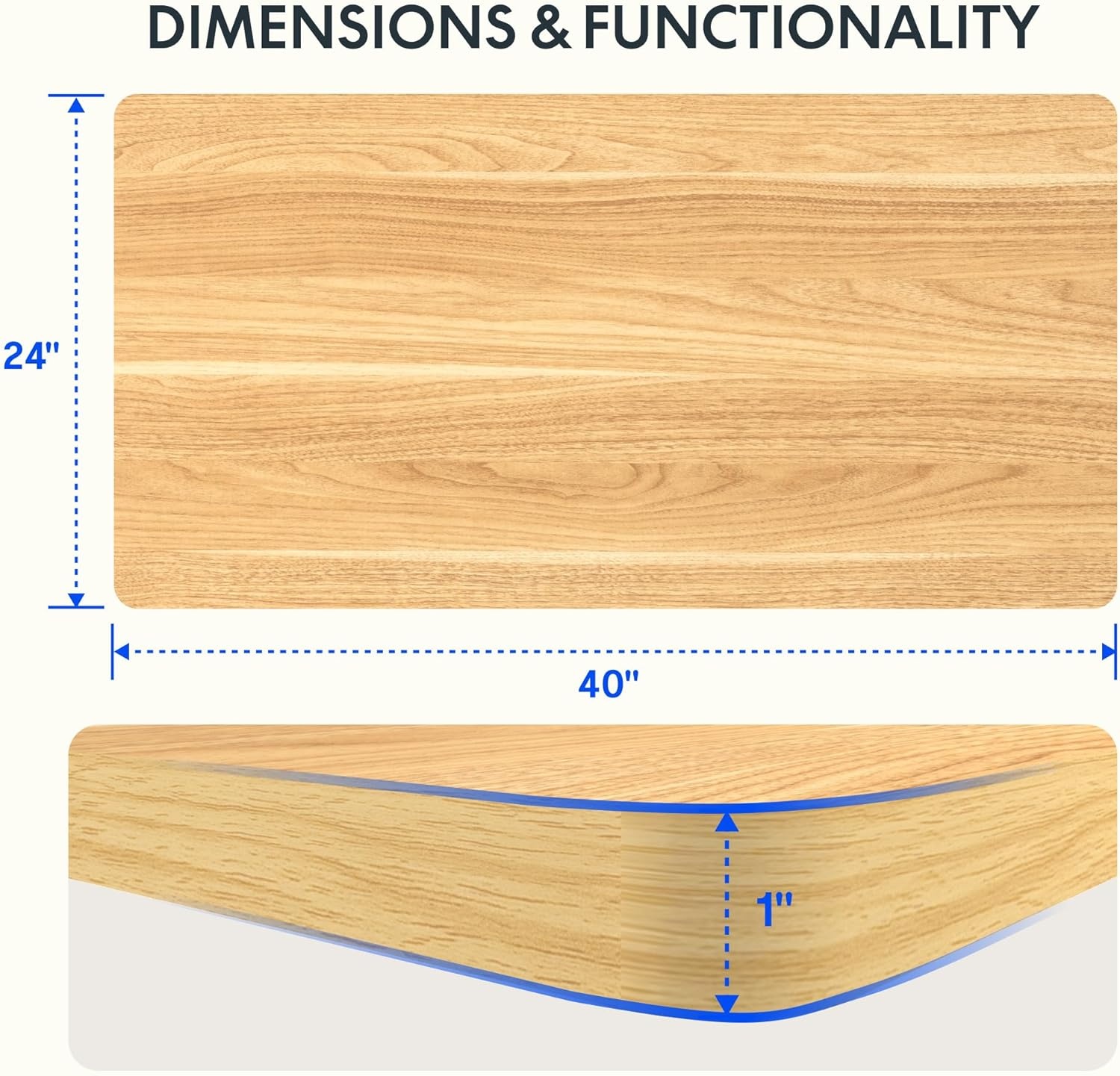 image:imageFLEXISPOT Whole Piece 48x30 Desktop 1 Thickness Height Adjustable Desk Rectangular Tabletop White Board 48INCH White TopMaple