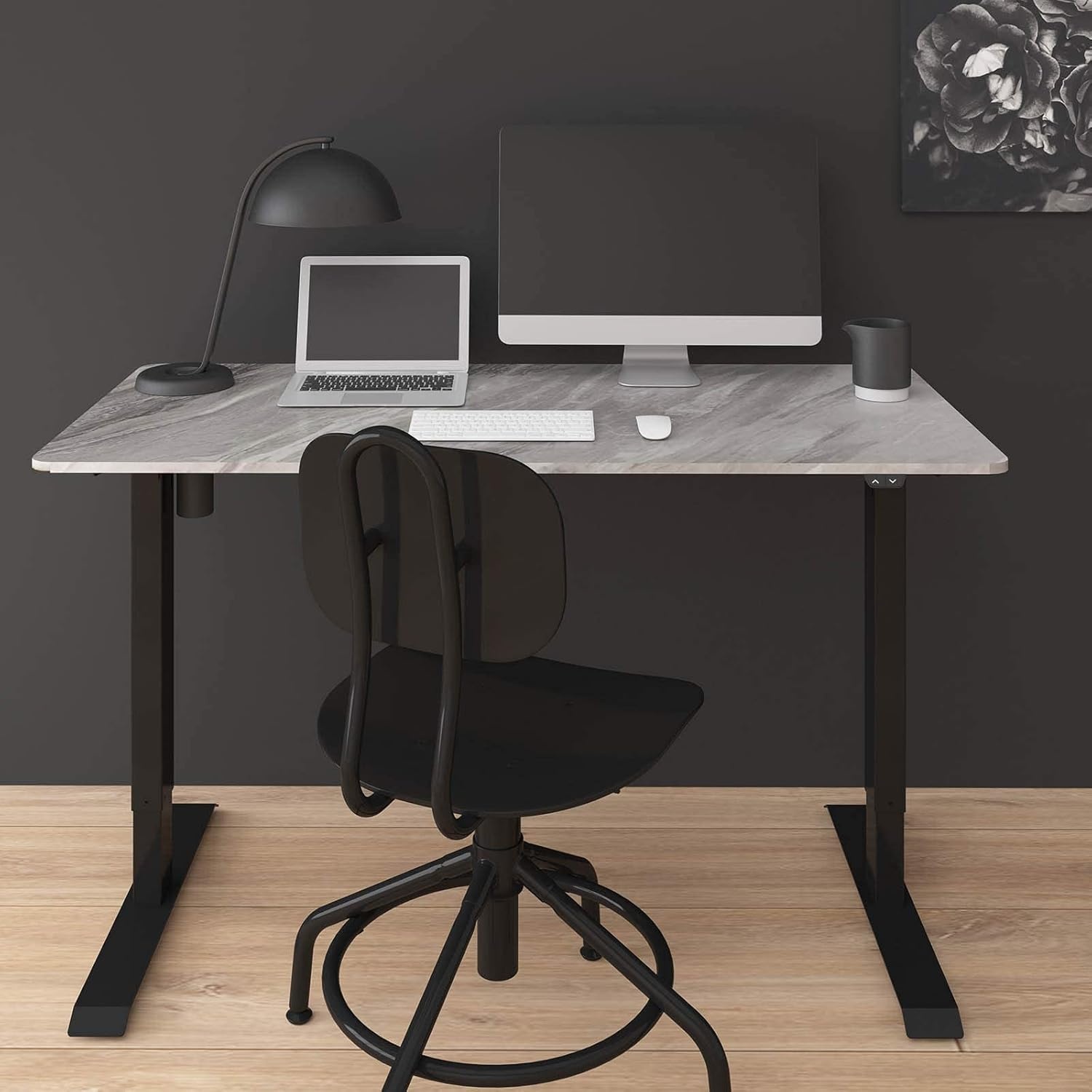 image:imageFLEXISPOT Whole Piece 48x30 Desktop 1 Thickness Height Adjustable Desk Rectangular Tabletop White Board 48INCH White TopMarble Grey