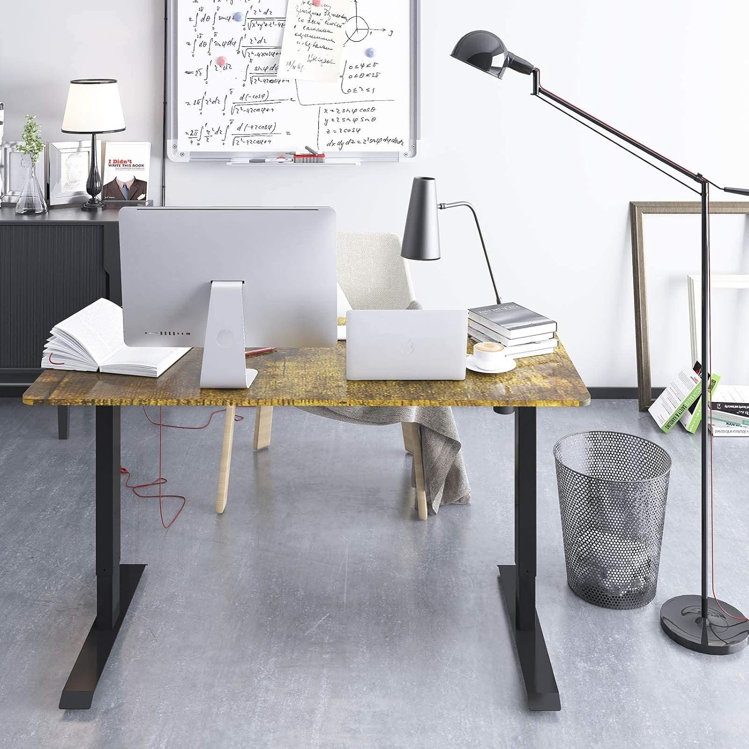 image:imageFLEXISPOT Whole Piece 48x30 Desktop 1 Thickness Height Adjustable Desk Rectangular Tabletop White Board 48INCH White TopRustic
