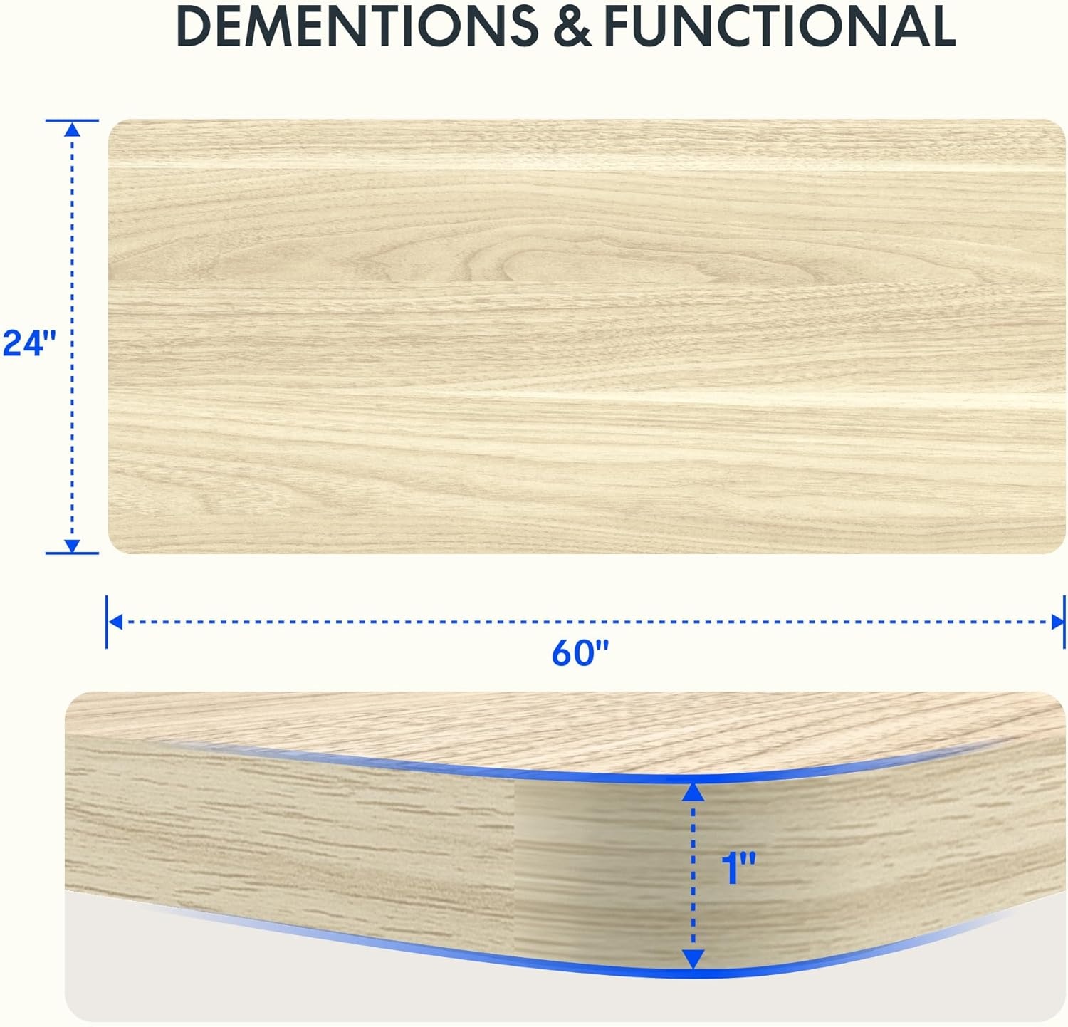 image:imageFLEXISPOT Whole Piece 48x30 Desktop 1 Thickness Height Adjustable Desk Rectangular Tabletop White Board 48INCH White TopWhite Wood Grain