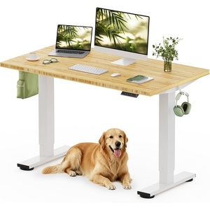 image:imageFLEXISPOT Solid Bamboo Standing Desk 48 x 24 Real Bamboo Desktop with Natural Grain Durable amp Sustainable Workstation for Home Office and MultiMonitor Setups Curved Black FrameWhite Frame
